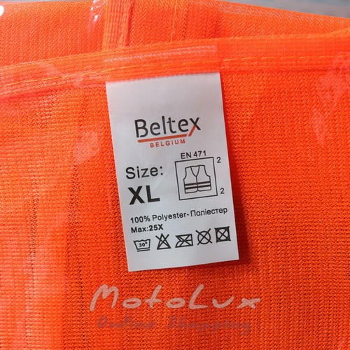 Láthatósági mellény Beltex fényvisszaverő, XL narancssárga
