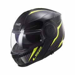 LS2 FF902 Scope Skid Hi-Vis Motorcycle Helmet, Size L, Black with Yellow