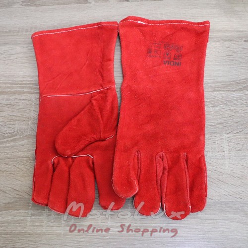 Heat-resistant gloves for welding, red, size 10