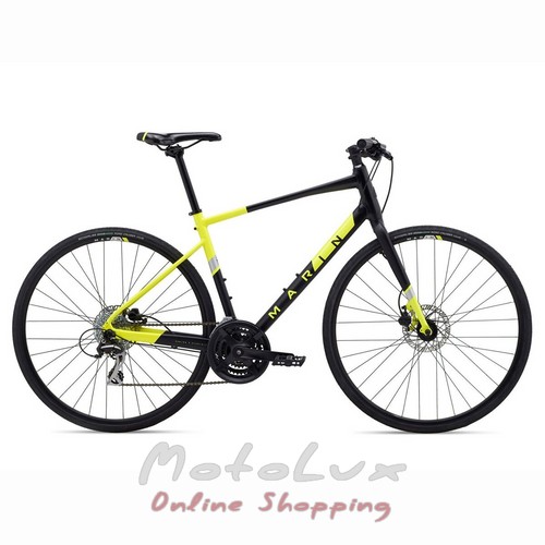 Horský bicykel Marin Fairfax 2, kolesá 28, rám M, 2020, satin black n gloss hi-vis yellow