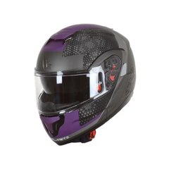 Motorcycle helmet MT Atom SV Adventure A2 Matt Grey, size M, gray with purple