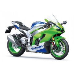 Sports motorcycle Kawasaki Ninja ZX 10R, green with blue and white, 2024
