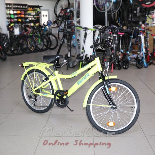 Дитячий велосипед Neuzer Bobby City, колеса 20, жовтий із чорним і синім