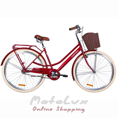 Mestský bicykelDorozhnik Comfort Female 2020, Cerveny