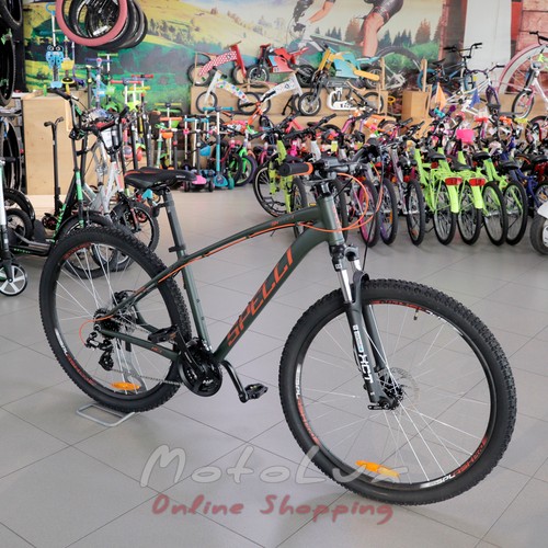 Spelli SX 4700 Mountain Bike, 29-es kerék, 19-es váz, zöld narancssárgával, 2023