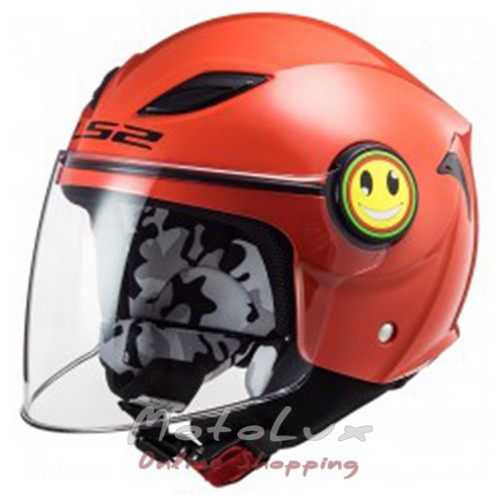 Helmet LS2 OF602 Funny, gloss red, Orange, M