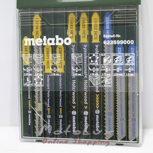 Set of saws for a jigsaw of Metabo, 10 pcs