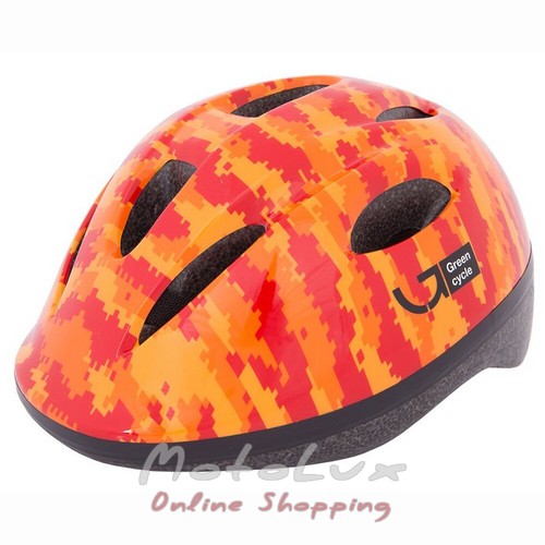 Helmet Children's Green Cycle Pixel (50-54 cm) Orange