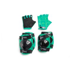 Защита для детей Green Cycle Flash наколенники, налокотники, перчатки, зеленая