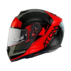 Motorcycle helmet MT Atom SV Adventure A5 Matt Red, size XL, gray with red