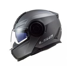 LS2 FF902 Scope Solid Motorcycle Helmet, Size M, Black with Grey