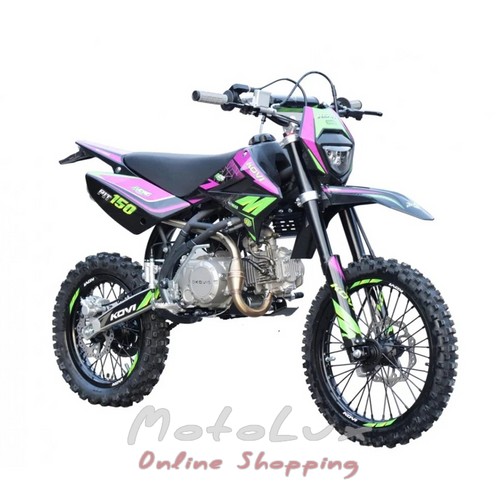 Мотоцикл KOVI PIT 150 17/14, фіолетовий з зеленим, 2024