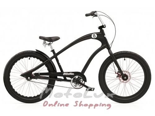 Mestský bicykel Electra Straight 8 8i (Alloy) disc satin, kolesá 24, rám 18, black