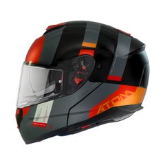 Motorcycle helmet MT ATOM SV Gorex B4, size M, grey with orange