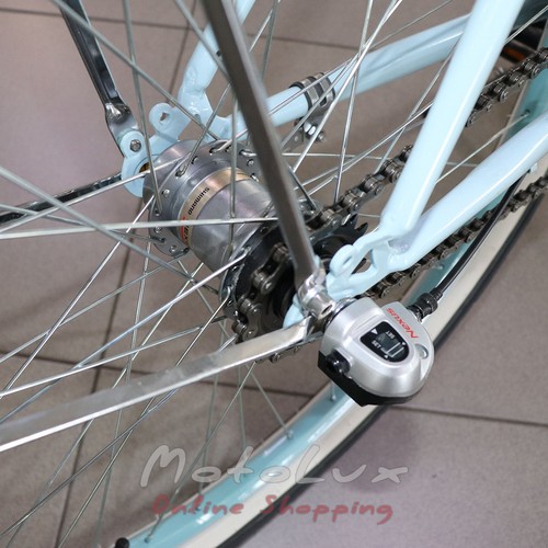Cestný bicykel Neuzer Miami, kolesá 26, rám 17, Shimano Nexus, modrá a tyrkysová