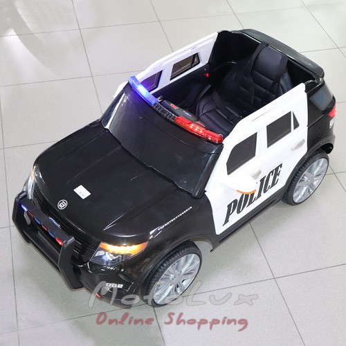 Дитячий електромобіль Джип M 3259 EBLR 1.2, Ford Police, колеса EVA, чорний з білим