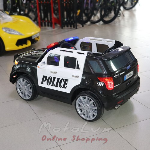 Детский электромобиль Джип M 3259 EBLR 1.2, Ford Police, колеса EVA, черный с белым