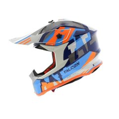MT Falcon MX802 Arya A7 motorcycle helmet, size XXL, orange with blue