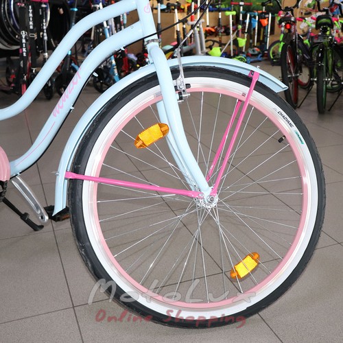 Дорожній велосипед Neuzer Miami, колеса 26,  рама 17, Shimano Nexus, ніжно-блакитно-рожевий