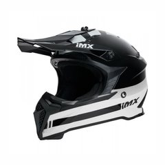 IMX FMX 02 motorcycle helmet, size L, black with white