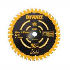 Saw blade DeWALT DT10303, 184 by 16 mm, 40 teeth, sharpening angle 18 degrees, tooth geometry WZ, ATB