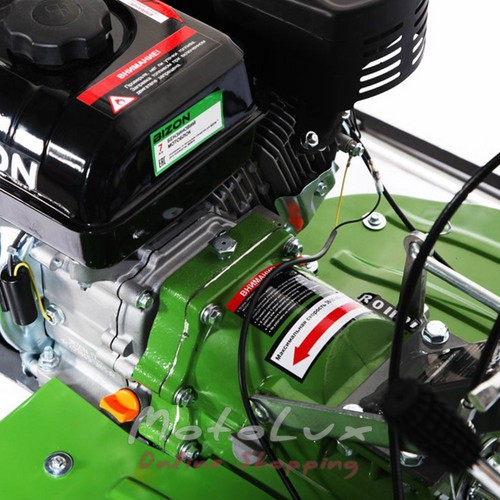 Бензиновый мотоблок Bizon 1100S Lux, редукторный привод, воздушное охлаждение, ручной стартер, 7 л.с