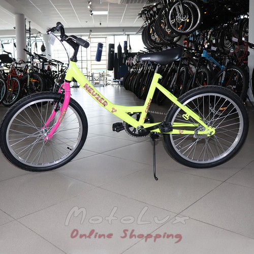 Дитячий велосипед Neuzer Cindy 1S, колеса 20, жовтий із рожевим і червоним