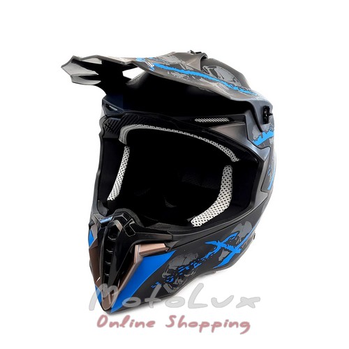 Motorcycle helmet Exdrive EX 806 Grazy matte, size M, black with blue