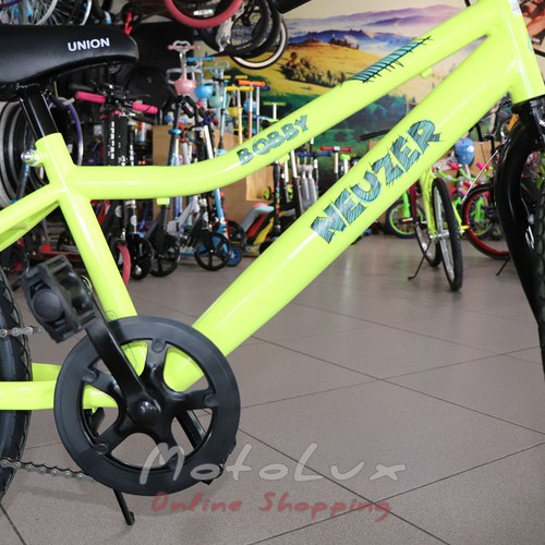 Дитячий велосипед Neuzer Bobby 1s, колеса 20, жовтий із чорним і синім