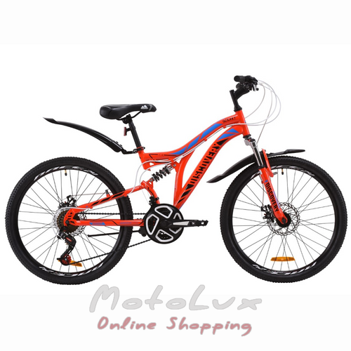 Teenage bike Discovery Rocket DD, wheel 24, frame 15, 2020, red n black n blue