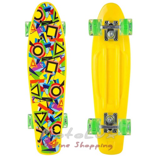 Skate Pinn Board All good, yellow, with a drawing