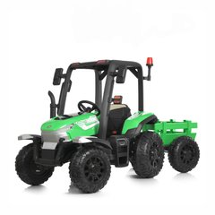 Children's electric car Tractor Bambi M 4844 EBLR-5 with a trailer, green