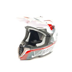 Motorcycle helmet Exdrive EX 806 MX glossy, size L, white with red