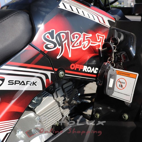 Квадроцикл детский SP125-7, черно-красный