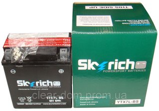 Аккумулятор Skyrich YTX7L-BS, 12V 6Ah, кислотный