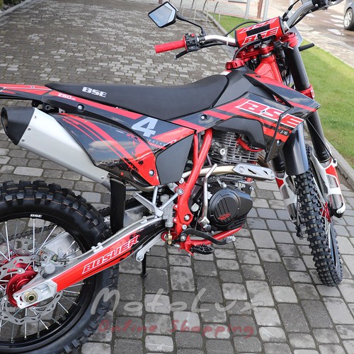 Мотоцикл BSE J10 Enduro, 25 к.с., чорний з червоним