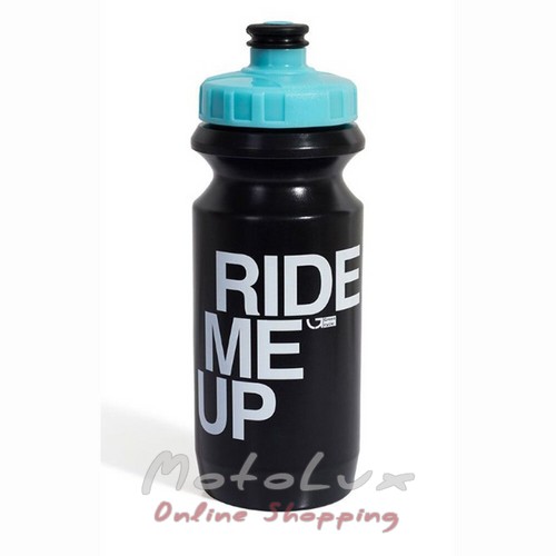 Kerékpár palack 0,6 Green Cycle GBT-512M Ride Me Up с Big Flow valve, black n turquoise