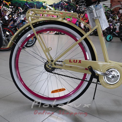 Bicycle Dorozhnik Lux, wheel 26, frame 17, beige, 2021