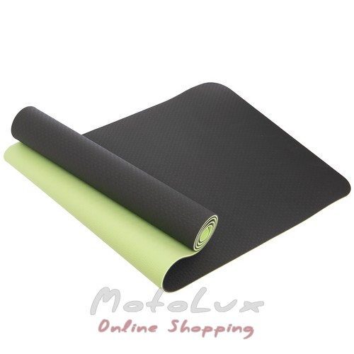 Fitness and yoga mat SP Planeta, 183x61x0.6cm, lime green