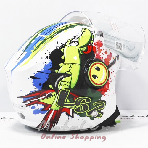 Helmet LS2 OF602 Funny Croco, gloss white, Multicolored, M
