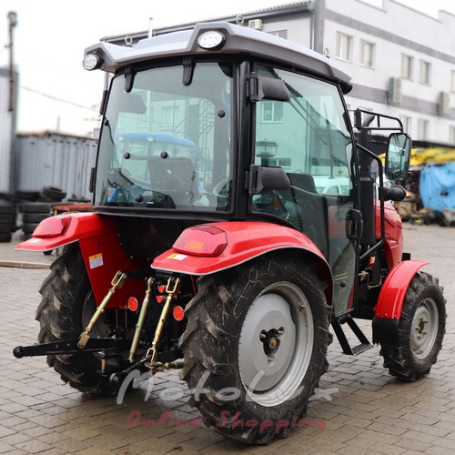 Tractor DW 404 AC, 40 HP, 4x4, 4 Cyl, 2 Hydraulic Exhausts, Cabin red