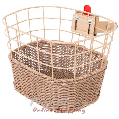 Basket Green Cycle GCB-13-1 steel with quick-detachable take-out fastening 1 '', beige