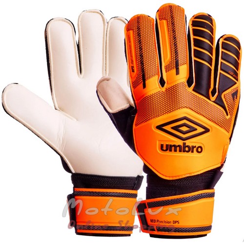 Goalkeeper gloves with protective inserts on the FB-879 UMB finger