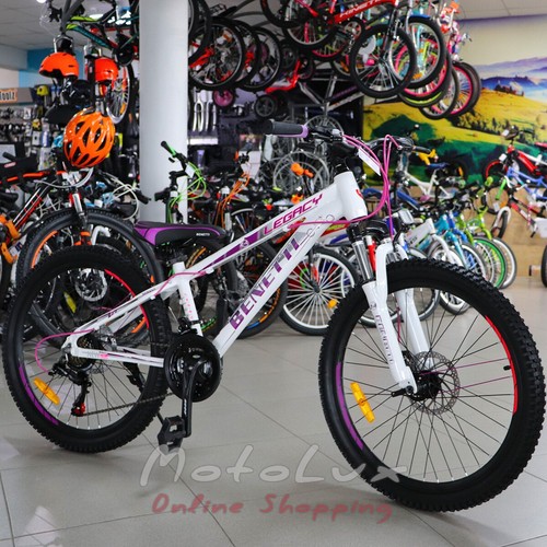 Bicykel pre tínedžerov Benetti MTB Legacy DD, колесо 24, rám 12, 2020, white n violet