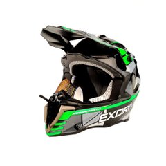 Мотошлем Exdrive EX 806 MX глянц, размер L, зеленый с черным
