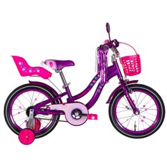Gyermek kerékpár Formula 16 Flower Premium, váz 8.5, fekete n lila, 2022