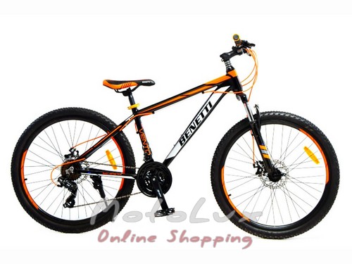 Horský bicykel Benetti Vento DD Pro, koleso 26, rám 15, 2018, black n orange