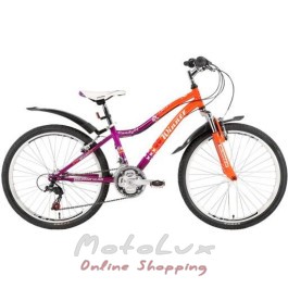 Bicykel pre teenegerov Winner Candy, kolesá 24,  rám 13, orange n purple