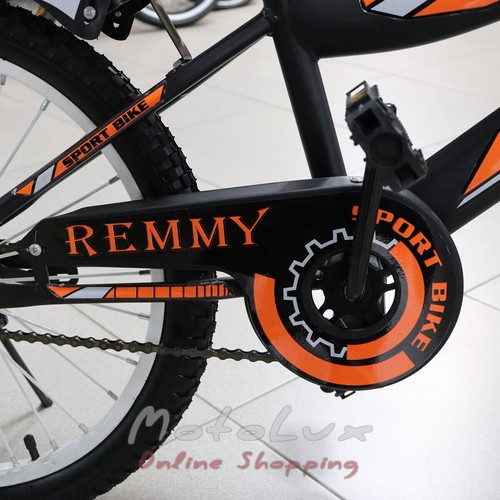 Детский велосипед Remmy Roky, колеса 20, 2019, black n orage