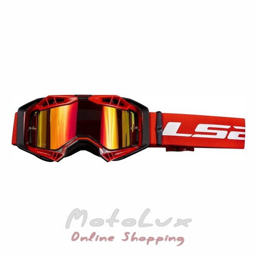 Motorcycle glasses LS2 Aura, black with red